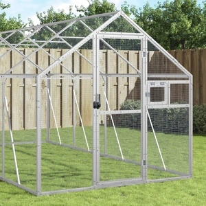 Волиера, сребриста, 1,79x4x1,85 м, алуминий