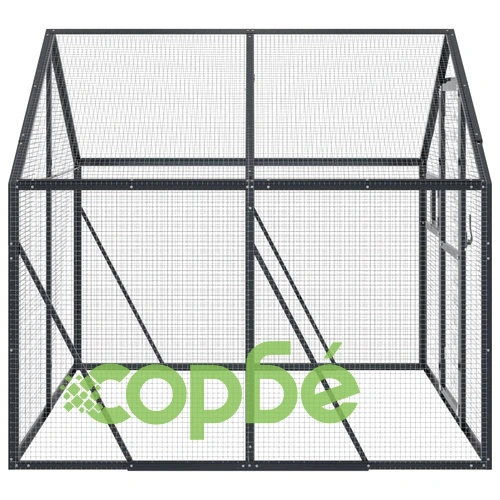 Волиера, антрацит, 1,79x2x1,85 м, алуминий ➤ топ цена ➤ sorbe.bg