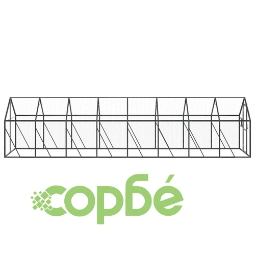 Волиера, антрацит, 1,79x8x1,85 м, алуминий ➤ топ цена ➤ sorbe.bg