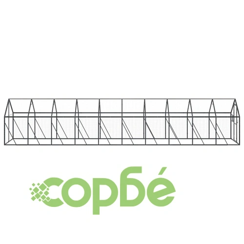 Волиера, антрацит, 1,79x10x1,85 м, алуминий ➤ топ цена ➤ sorbe.bg