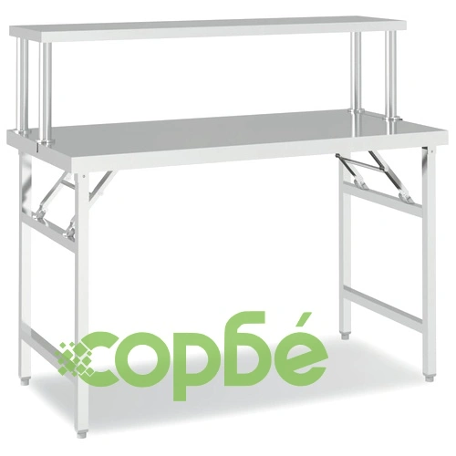 Кухненска работна маса с рафт 120x60x115 см неръждаема стомана ➤ топ цена ➤ sorbe.bg