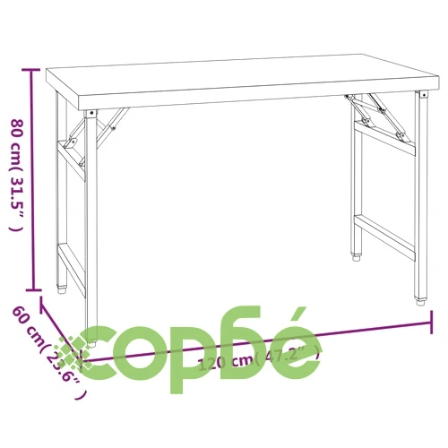 Кухненска работна маса с рафт 120x60x145 см неръждаема стомана ➤ топ цена ➤ sorbe.bg