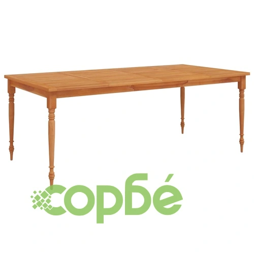 Градински комплект, 9 части, бял с възглавници, тик масив ➤ топ цена ➤ sorbe.bg