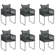 Градински трапезен комплект, 7 части, черен 
