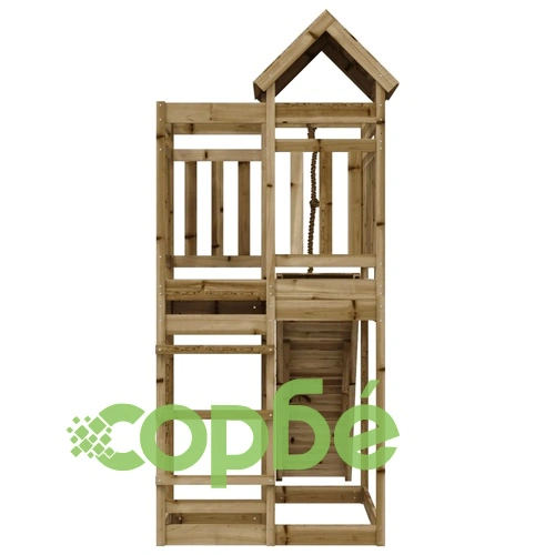 Къща за игра със стена за катерене, импрегниран бор масив ➤ топ цена ➤ sorbe.bg