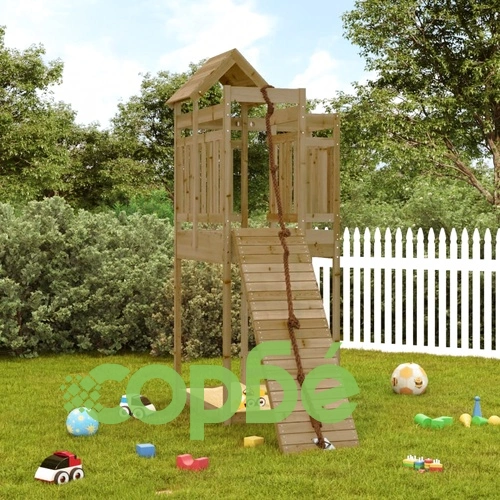 Къща за игра със стена за катерене, импрегниран бор масив ➤ топ цена ➤ sorbe.bg