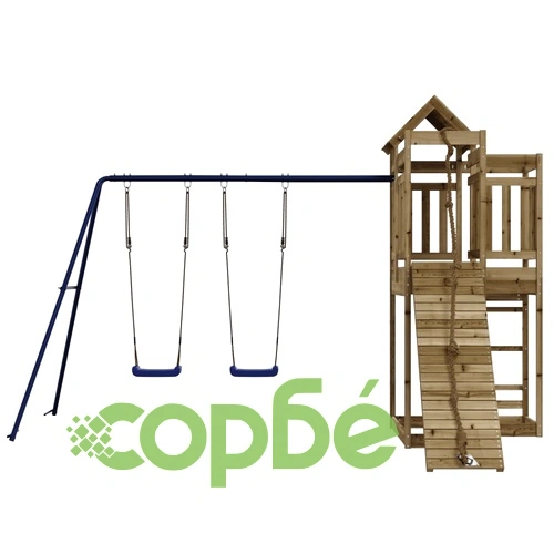 Комбинирано детско съоръжение за игра, импрегниран бор ➤ топ цена ➤ sorbe.bg