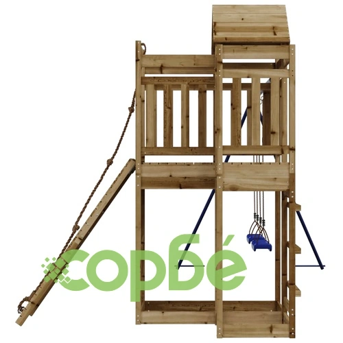 Комбинирано детско съоръжение за игра, импрегниран бор ➤ топ цена ➤ sorbe.bg