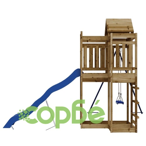 Комбинирано детско съоръжение за игра, импрегниран бор ➤ топ цена ➤ sorbe.bg