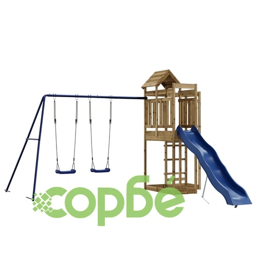 Комбинирано детско съоръжение за игра, импрегниран бор ➤ топ цена ➤ sorbe.bg