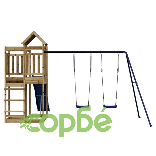 Комбинирано детско съоръжение за игра, импрегниран бор ➤ топ цена ➤ sorbe.bg