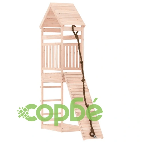 Къща за игра със стена за катерене, борово дърво масив ➤ топ цена ➤ sorbe.bg