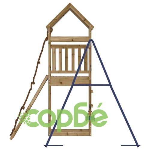 Комбинирано детско съоръжение за игра, импрегниран бор ➤ топ цена ➤ sorbe.bg