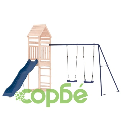 Комбинирано детско съоръжение за игра на открито, бор масив ➤ топ цена ➤ sorbe.bg