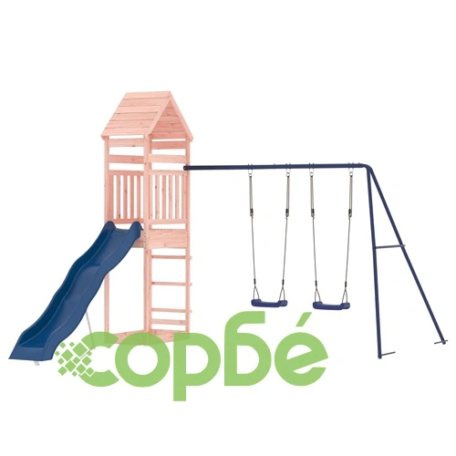 Комбинирано детско съоръжение, масивна дугласка дървесина ➤ топ цена ➤ sorbe.bg