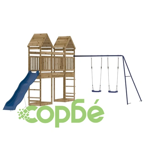 Комбинирано детско съоръжение за игра, импрегниран бор ➤ топ цена ➤ sorbe.bg