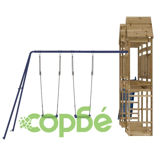Комбинирано детско съоръжение за игра, импрегниран бор ➤ топ цена ➤ sorbe.bg