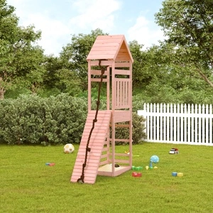 Къща за игра със стена за катерене, масивна дугласка дървесина