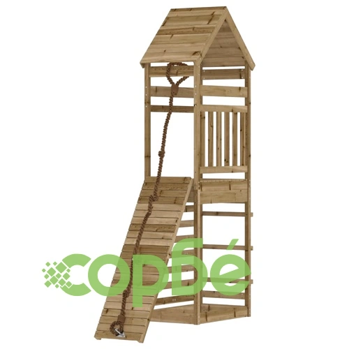 Къща за игра със стена за катерене, импрегниран бор масив ➤ топ цена ➤ sorbe.bg