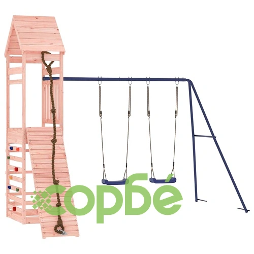 Комбинирано детско съоръжение, масивна дугласка дървесина ➤ топ цена ➤ sorbe.bg