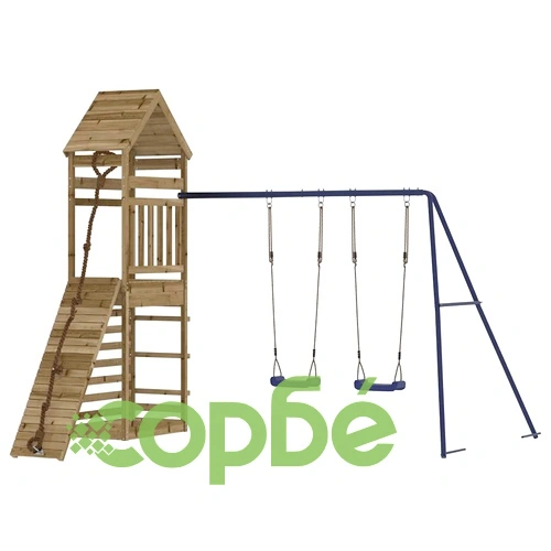 Комбинирано детско съоръжение за игра, импрегниран бор ➤ топ цена ➤ sorbe.bg