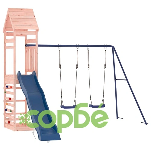 Комбинирано детско съоръжение, масивна дугласка дървесина ➤ топ цена ➤ sorbe.bg