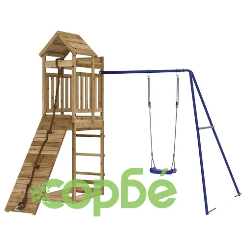 Комбинирано детско съоръжение за игра, импрегниран бор ➤ топ цена ➤ sorbe.bg