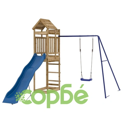 Комбинирано детско съоръжение за игра, импрегниран бор ➤ топ цена ➤ sorbe.bg