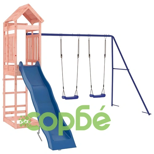 Комбинирано детско съоръжение, масивна дугласка дървесина ➤ топ цена ➤ sorbe.bg