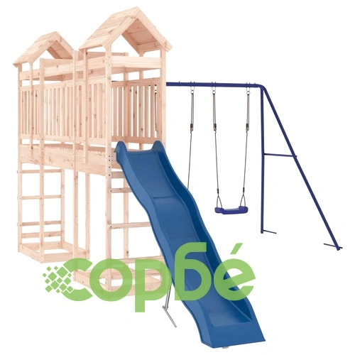 Комбинирано детско съоръжение за игра на открито, бор масив ➤ топ цена ➤ sorbe.bg