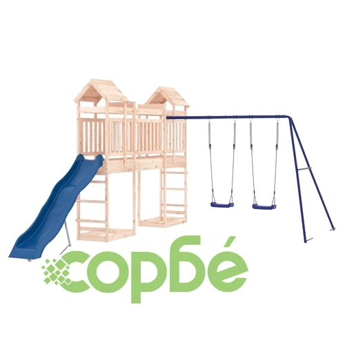 Комбинирано детско съоръжение за игра на открито, бор масив ➤ топ цена ➤ sorbe.bg