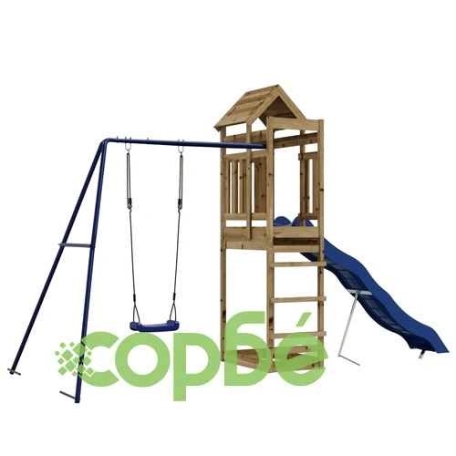 Комбинирано детско съоръжение за игра, импрегниран бор ➤ топ цена ➤ sorbe.bg