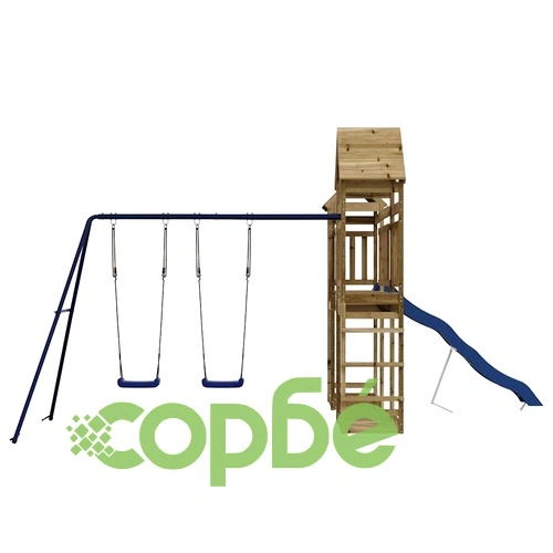 Комбинирано детско съоръжение за игра, импрегниран бор ➤ топ цена ➤ sorbe.bg