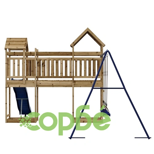 Комбинирано детско съоръжение за игра, импрегниран бор ➤ топ цена ➤ sorbe.bg