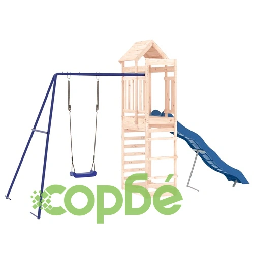 Комбинирано детско съоръжение за игра на открито, бор масив ➤ топ цена ➤ sorbe.bg