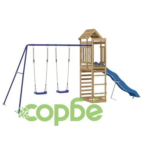 Комбинирано детско съоръжение за игра, импрегниран бор ➤ топ цена ➤ sorbe.bg