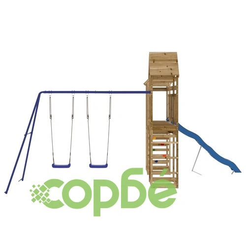 Комбинирано детско съоръжение за игра, импрегниран бор ➤ топ цена ➤ sorbe.bg