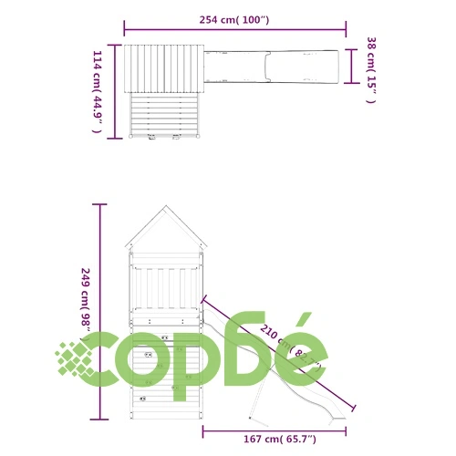 Комбинирано детско съоръжение за игра на открито, бор масив ➤ топ цена ➤ sorbe.bg