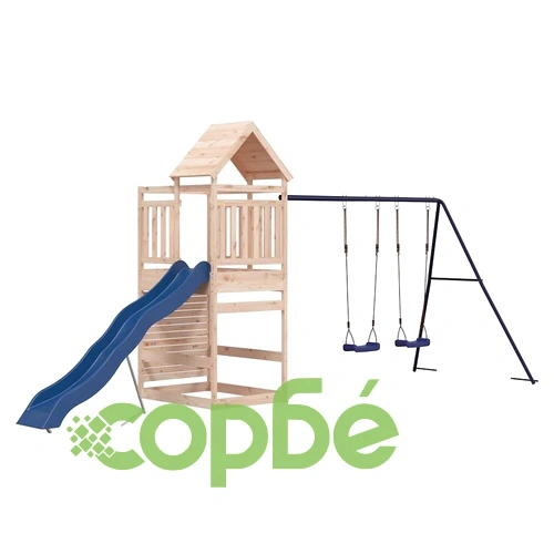 Комбинирано детско съоръжение за игра на открито, бор масив ➤ топ цена ➤ sorbe.bg