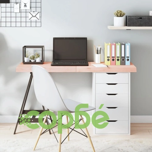 Плот за маса, 120x40x(2-6) см, необработен масивен дъб ➤ топ цена ➤ sorbe.bg