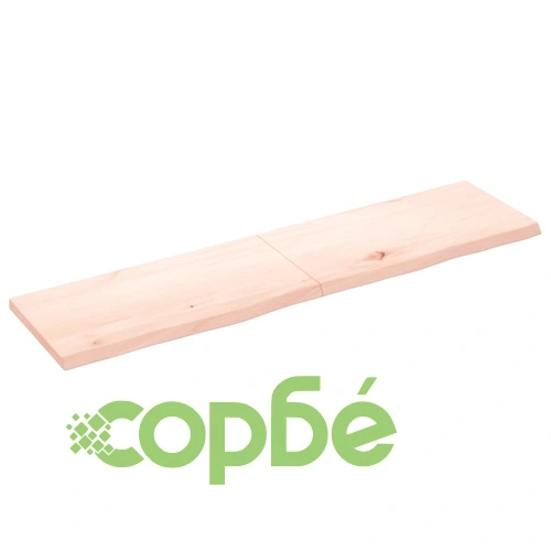 Плот за маса, 160x40x(2-4) см, необработен масивен дъб ➤ топ цена ➤ sorbe.bg