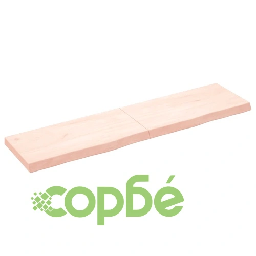 Плот за маса, 160x40x(2-6) см, необработен масивен дъб ➤ топ цена ➤ sorbe.bg