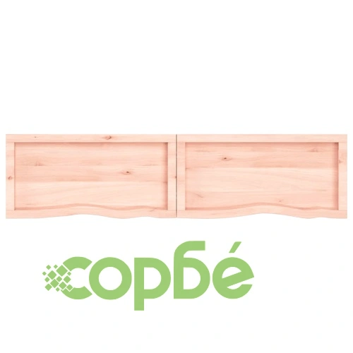 Плот за маса, 160x40x(2-6) см, необработен масивен дъб ➤ топ цена ➤ sorbe.bg