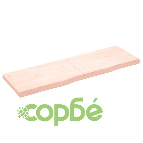 Плот за маса, 160x50x(2-6) см, необработен масивен дъб ➤ топ цена ➤ sorbe.bg