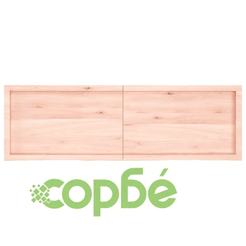 Плот за маса, 160x50x(2-6) см, необработен масивен дъб ➤ топ цена ➤ sorbe.bg