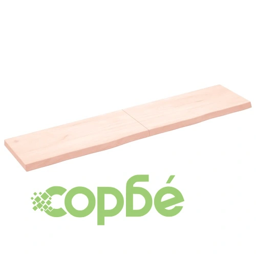 Плот за маса, 180x40x(2-6) см, необработен масивен дъб ➤ топ цена ➤ sorbe.bg