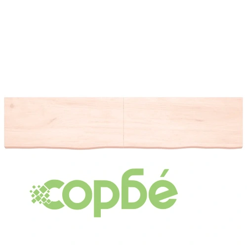 Плот за маса, 180x40x(2-6) см, необработен масивен дъб ➤ топ цена ➤ sorbe.bg