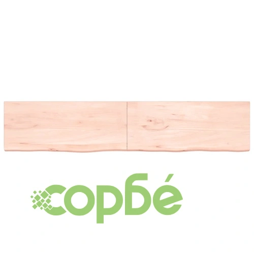 Плот за маса, 200x40x(2-4) см, необработен масивен дъб ➤ топ цена ➤ sorbe.bg