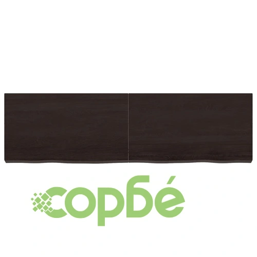Плот за маса тъмнокафяв 140x40x(2-6) см обработен масивен дъб ➤ топ цена ➤ sorbe.bg