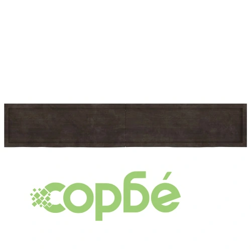 Плот за маса тъмнокафяв 220x40x(2-4) см обработен масивен дъб ➤ топ цена ➤ sorbe.bg